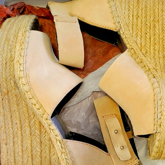 Dolce Vita Straw Women's Platform Wedge Espadrille Sandals. Light pink. Size 8 - Picture 4 of 16